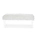 MARILYN UPHOLSTERED WHITE GLAM FAUX FUR BENCH - Furniture Stars (Chicago, IL)