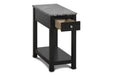 NOAH END TABLE WITH DRAWER-BLACK W/ FAUX MARBLE TOP - Furniture Stars (Chicago, IL)