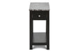 NOAH END TABLE WITH DRAWER-BLACK W/ FAUX MARBLE TOP - Furniture Stars (Chicago, IL)