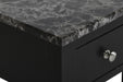 NOAH END TABLE WITH DRAWER-BLACK W/ FAUX MARBLE TOP - Furniture Stars (Chicago, IL)