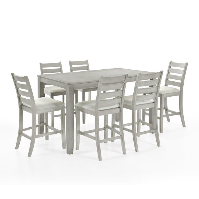 PASCAL  LADDERBACK COUNTER CHAIR (2 Per Carton)-DRIFTWOOD - Furniture Stars (Chicago, IL)