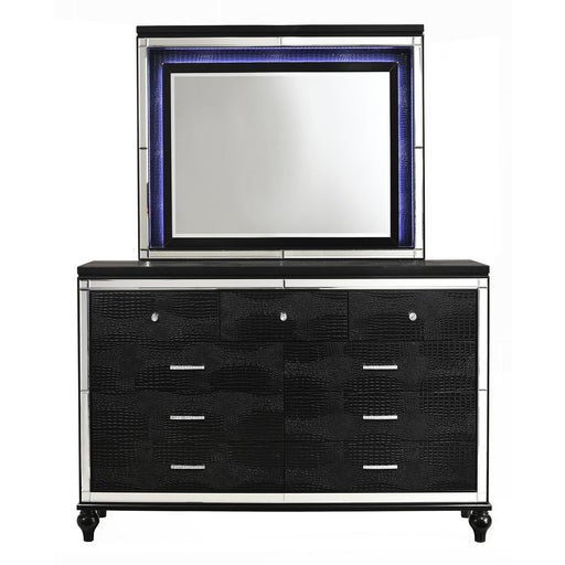 VALENTINO LIGHTED MIRROR-BLACK - Furniture Stars (Chicago, IL)