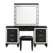 VALENTINO VANITY TABLE STOOL-BLACK - Furniture Stars (Chicago, IL)