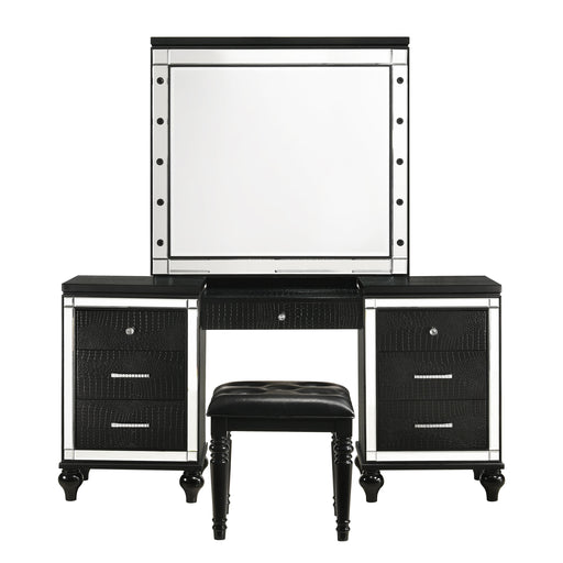 VALENTINO VANITY TABLE MIRROR (BULBS NOT INCLUDED)-BLACK - Furniture Stars (Chicago, IL)