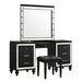 VALENTINO VANITY TABLE STOOL-BLACK - Furniture Stars (Chicago, IL)