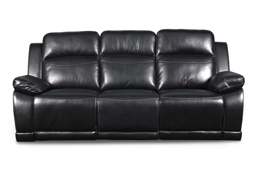 VEGA  DUAL RECLINER SOFA - PREMIER BLACK - Furniture Stars (Chicago, IL)