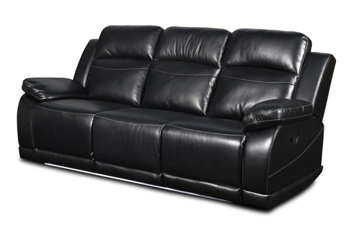VEGA  DUAL RECLINER SOFA - PREMIER BLACK - Furniture Stars (Chicago, IL)