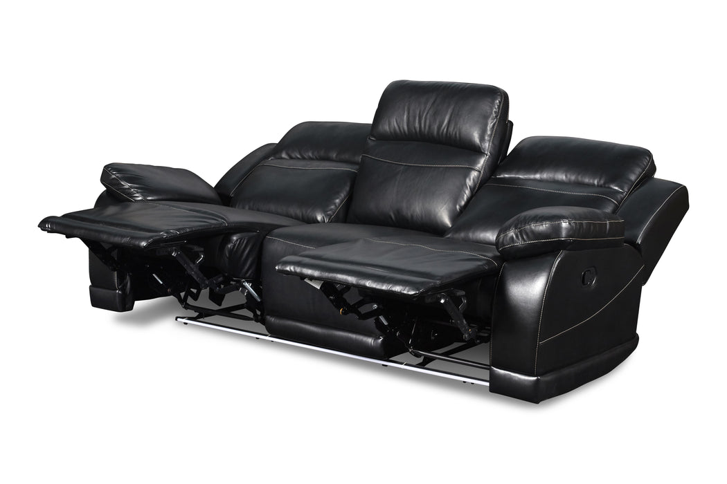 VEGA  DUAL RECLINER SOFA - PREMIER BLACK - Furniture Stars (Chicago, IL)