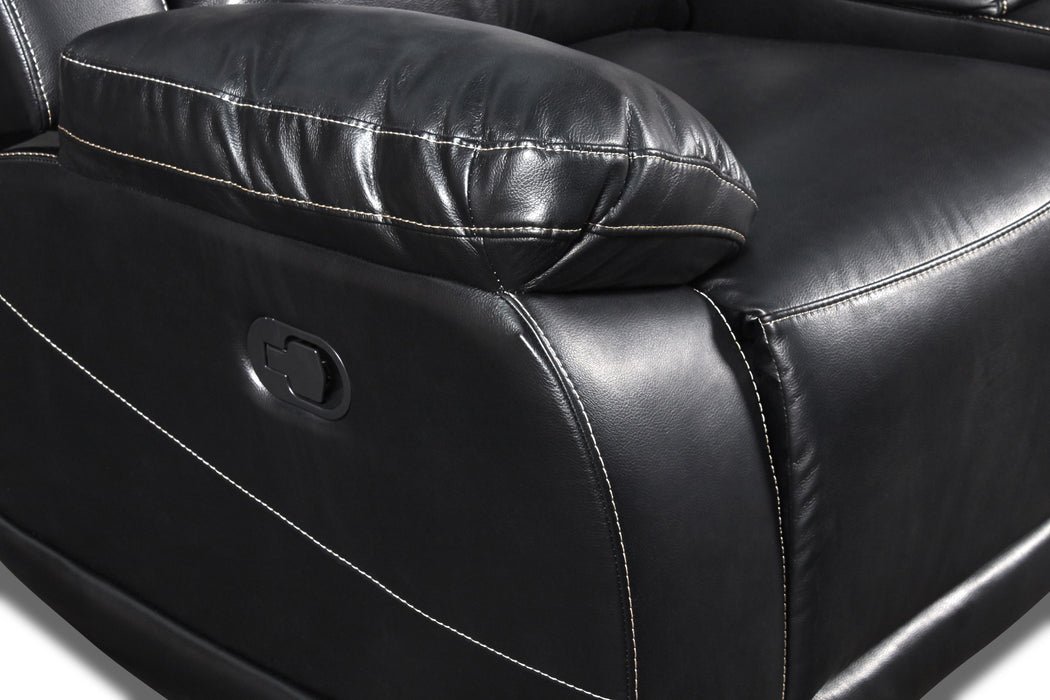 VEGA  DUAL RECLINER SOFA - PREMIER BLACK - Furniture Stars (Chicago, IL)