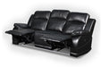 VEGA  DUAL RECLINER SOFA - PREMIER BLACK - Furniture Stars (Chicago, IL)
