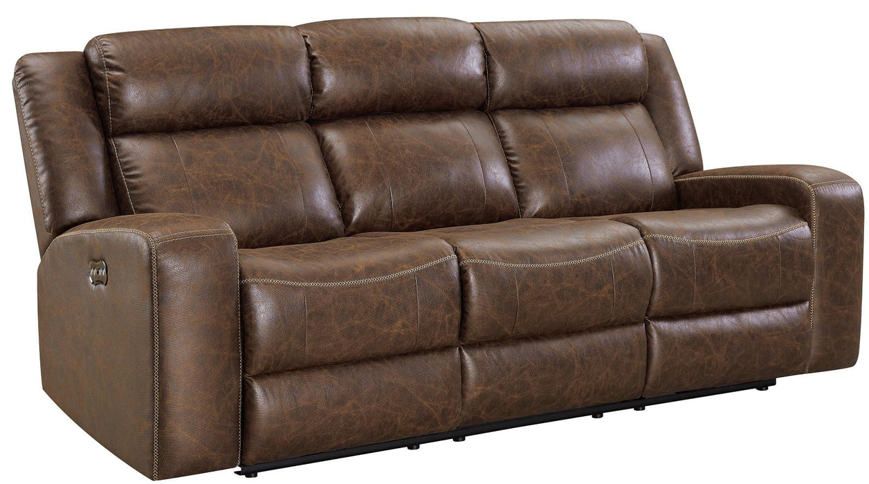 New Classic Furniture Atticus Dual Reclining Sofa in Mocha