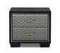 LUXOR NIGHTSTAND-BLACK/SILVER - Furniture Stars (Chicago, IL)