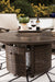 Paradise Trail Paradise Trail Fire Pit Table with 4 Nuvella Swivel Lounge Chairs - Furniture Stars (Chicago, IL)