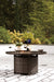 Paradise Trail Paradise Trail Fire Pit Table with 4 Nuvella Swivel Lounge Chairs - Furniture Stars (Chicago, IL)