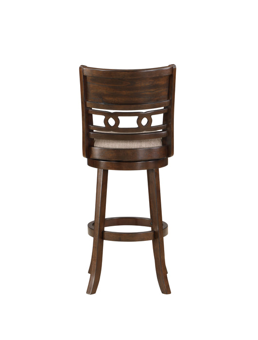 Gia 29" Swivel Barstool-Cherry W/Brown Fabric Seat
