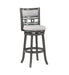 Gia 29" Swivel Barstool-Gray W/Gray Fabric Seat