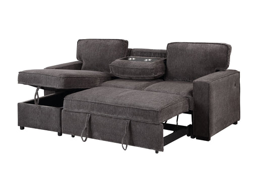U0203 Dark Grey Reversible Pull Out Sofa Bed - Furniture Stars (Chicago, IL)