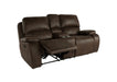 Brookings Console Loveseat W/ Dual Recliners-Brown