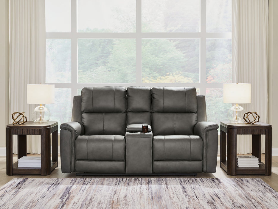 Bleckley Power Reclining Loveseat with Console - Furniture Stars (Chicago, IL)