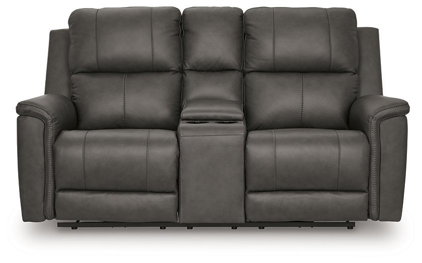 Bleckley Power Reclining Loveseat with Console - Furniture Stars (Chicago, IL)