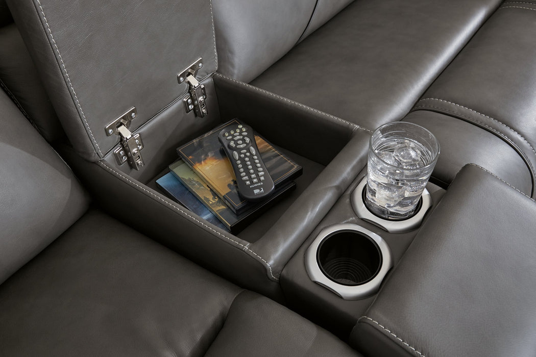 5Z - Pittson Power Reclining Sectional Loveseat with Console - Furniture Stars (Chicago, IL)