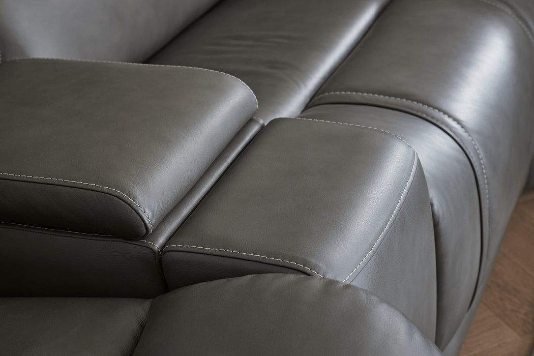 5Z - Pittson Power Reclining Sectional Loveseat with Console - Furniture Stars (Chicago, IL)