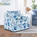 Sylvie Swivel Chair-Blue And White Print