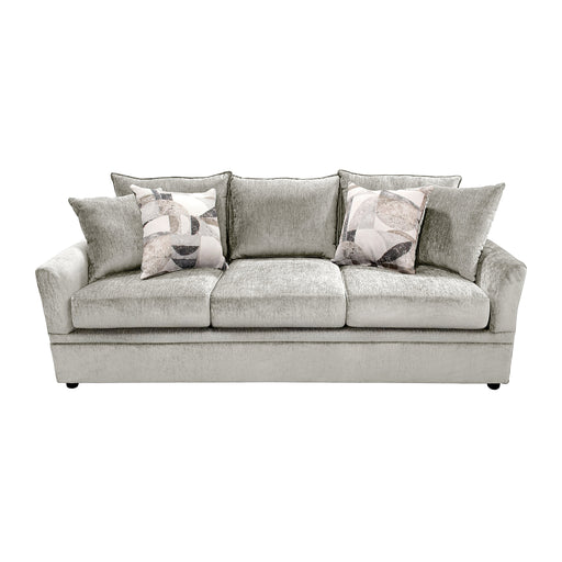 Sylvie Sofa W/4 Accent Pillows-Lush Silver Gray