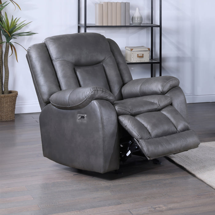 Morello Glider Recliner W/Pwr Fr- Gray