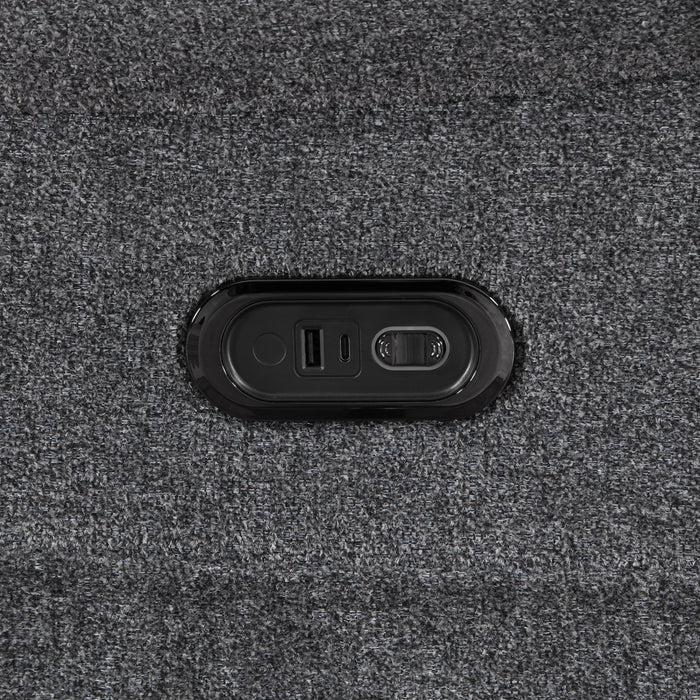 Redondo Glider Recliner W/Heat, Massage, Pwr Fr -Dk Gray