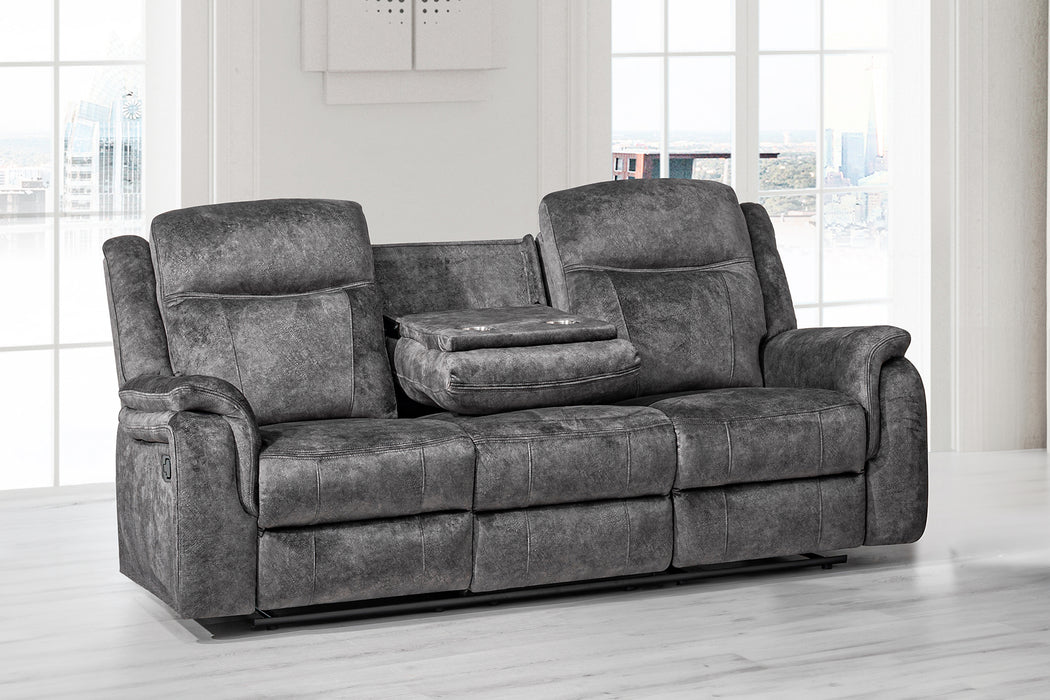 Park City Sofa W/Dual Recliner-Slate