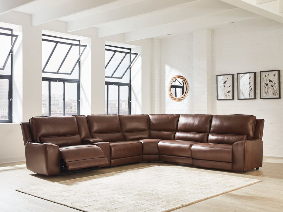 DeepWakes Reclining Sectional with Storage Console - Furniture Stars (Chicago, IL)