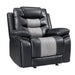 Nikko Glider Recliner-Black/Gray