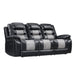 Nikko Sofa W/Dual Recliner-Black/Gray