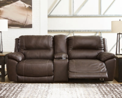 Dunleith Power Reclining Loveseat with Console - Furniture Stars (Chicago, IL)