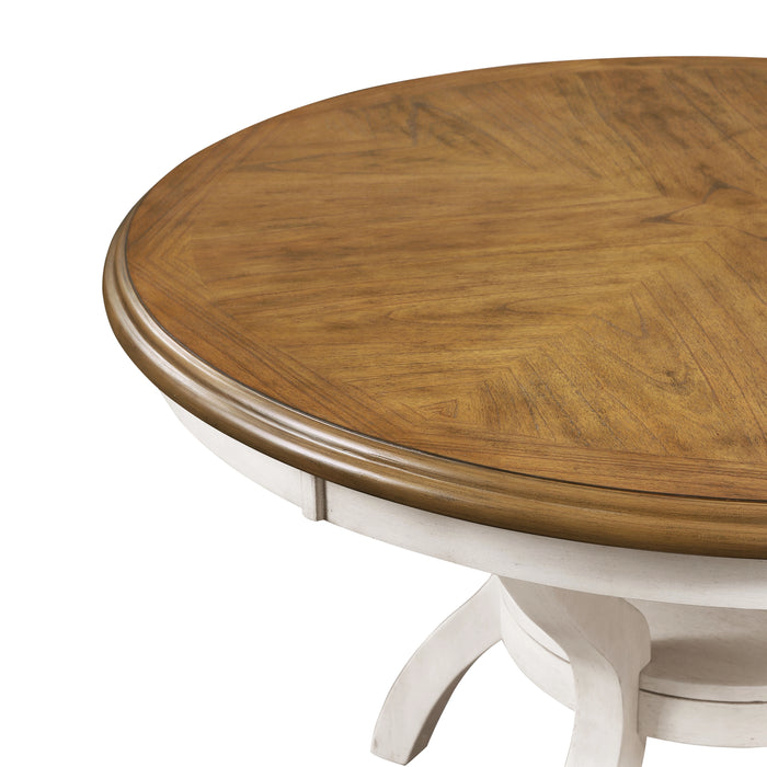 Cori Round Dining 5 Pc Set-Bisque/Brown