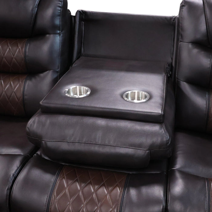 Nikko Sofa W/Pwr Fr-Brown