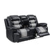 Nikko Console Loveseat W/Pwr Fr-Black/Gray