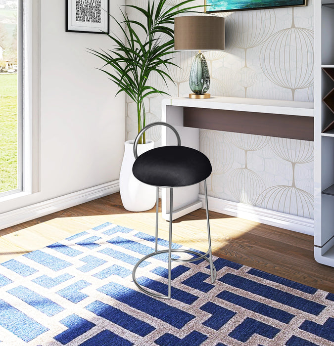 Ring Black Velvet Counter Stool