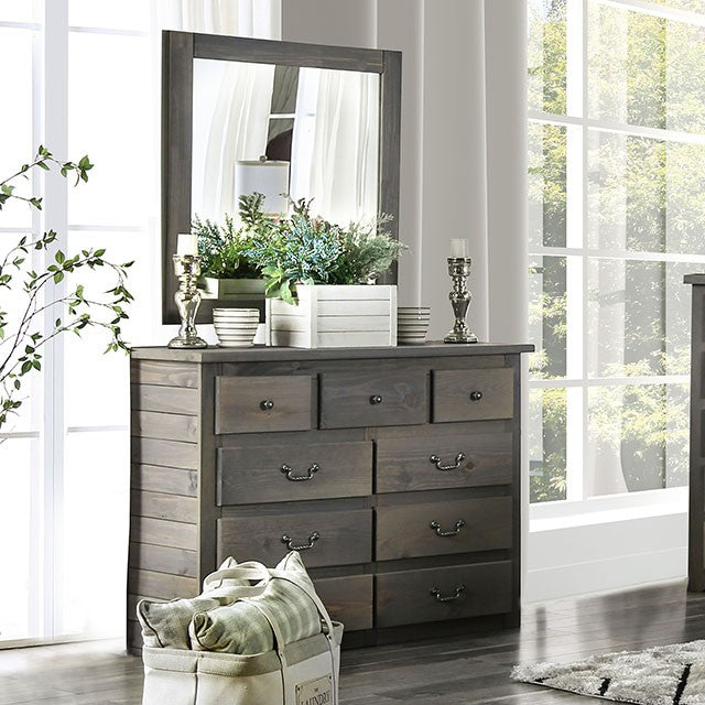 weathered grey wood dresser Mandan 6 Drawer Dresser in Weathered Gray 1910GY-5