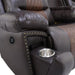 Nikko Sofa W/Pwr Fr-Brown