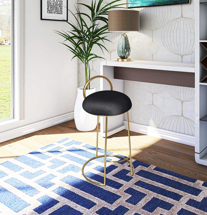 Ring Black Velvet Counter Stool