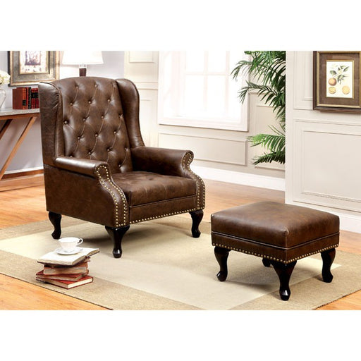 VAUGH Rustic Brown Ottoman - Furniture Stars (Chicago, IL)