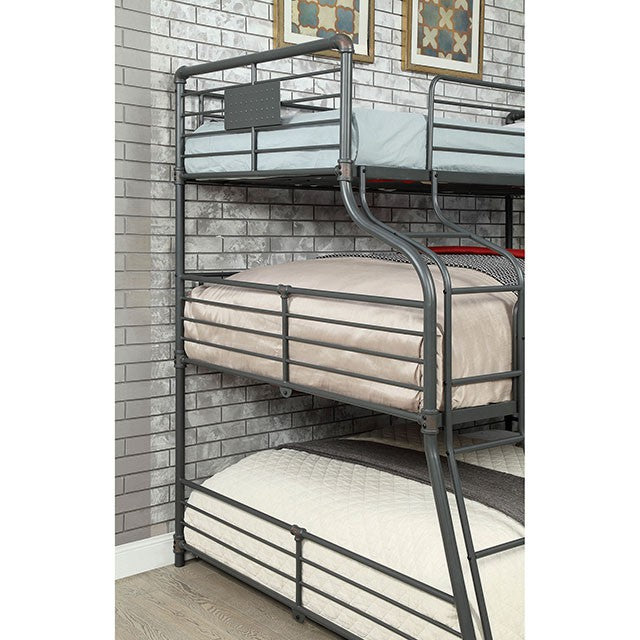 Olga III Sand Black Twin/Full/Queen Bunk Bed - Furniture Stars (Chicago, IL)