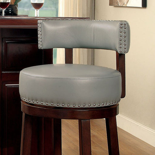 SHIRLEY Dark Oak/Gray 29" Bar Stool - Furniture Stars (Chicago, IL)