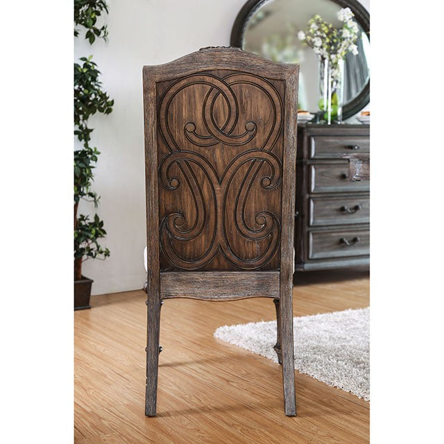 ARCADIA Rustic Natural Tone/ Ivory Side Chair (2/CTN) - Furniture Stars (Chicago, IL)