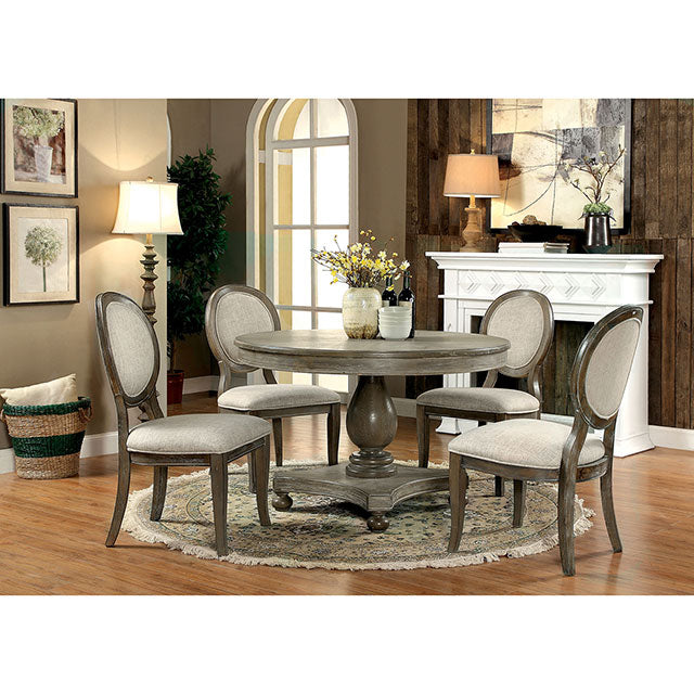 Kathryn Rustic Dark Oak/Beige Side Chair (2/CTN) - Furniture Stars (Chicago, IL)