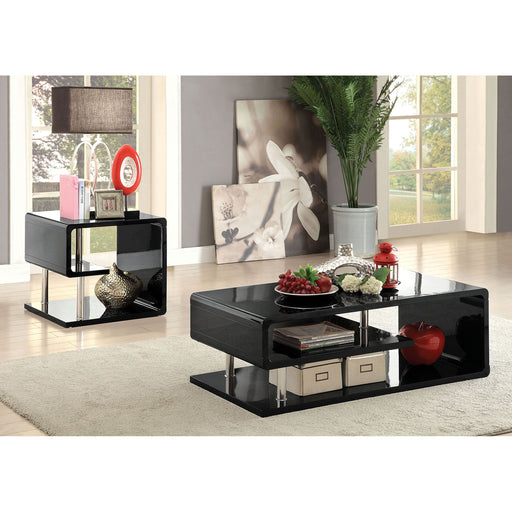 Ninove Black/Chrome End Table - Furniture Stars (Chicago, IL)