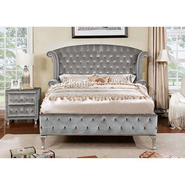 Alzir Gray E.King Bed - Furniture Stars (Chicago, IL)