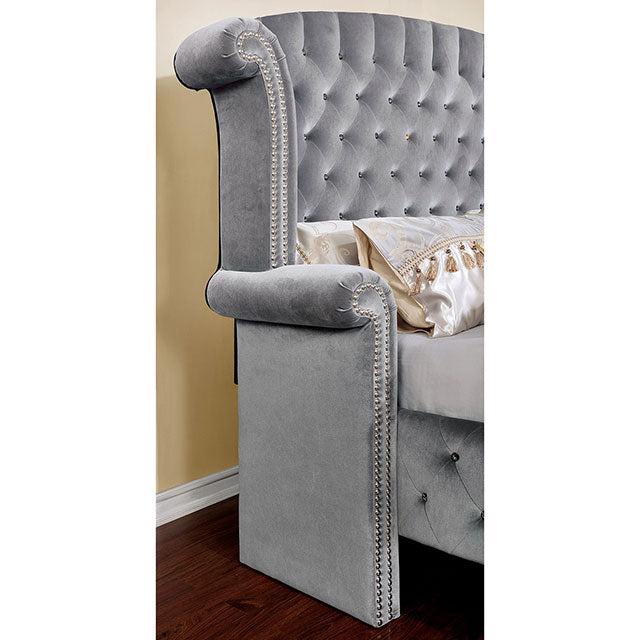 Alzir Gray Queen Bed - Furniture Stars (Chicago, IL)